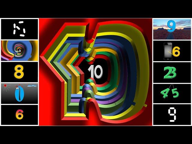 countdown numbers from 10 | 10 to 0 compilation | with voice and sound effects