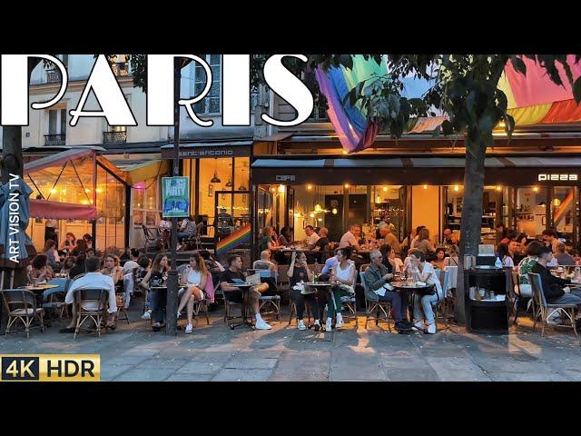 [PARIS 4K] "BEAUTIFUL EVENING IN MARAIS WALK" (4K60F EDITED VERSION) 25/JULY/2024