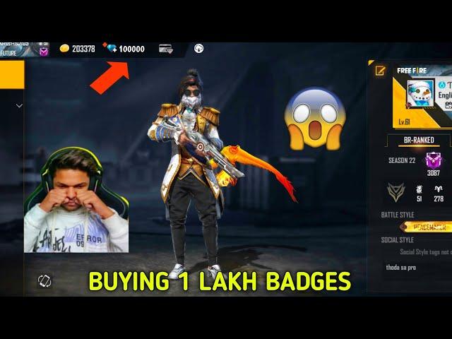 BEATING LOKESH GAMER IN BADGES | BUYING 1 LAKH BADGES FOR GLOBAL TOP 1 | GARENA FREE FIRE