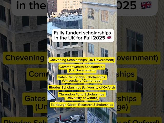 FULLY FUNDED SCHOLARSHIPS IN THE UK  #europe