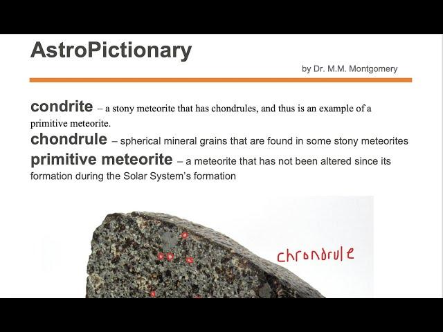 chondrite, chondrules, and primitive meteorites