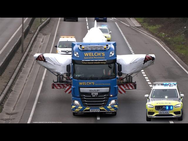 Korean War plane escorted by police as wide loads stop traffic