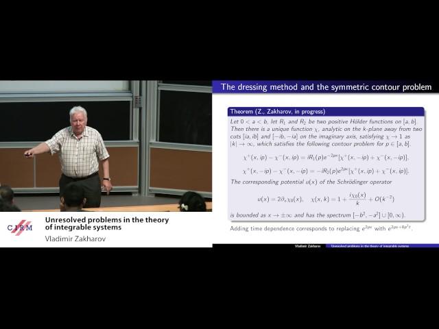 Vladimir Zakharov : Unresolved problems in the theory of integrable systems