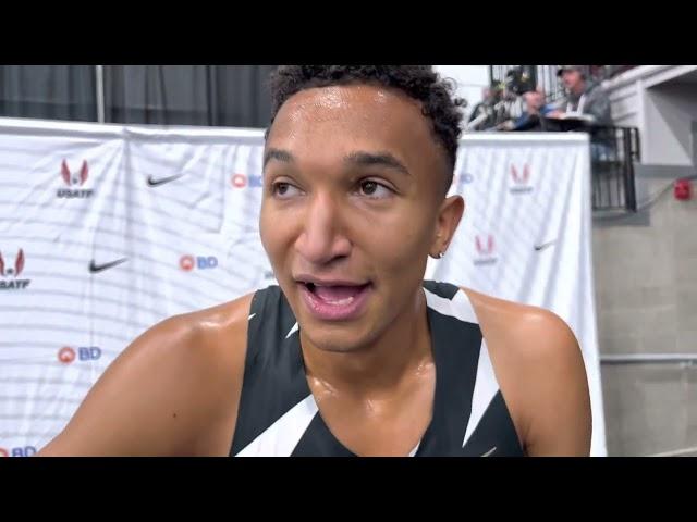 Donavan Brazier is into the 400m final at 2022 USA indoors