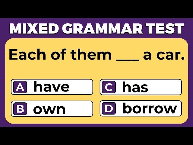 Mixed English Grammar Quiz: CAN YOU PASS THIS TEST?