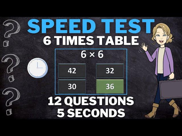 6 Times Table Quiz | Practice the 6 times table | MATH SPEED TEST