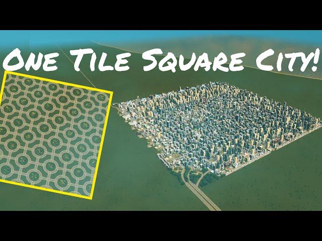 One Tile Square City | Cities Skylines Challenge