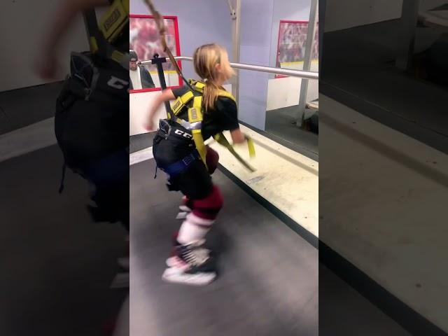 Can girls play hockey!???   they can!!!!!￼ #hockey #hockeytraining #hockeytreadmill #skating