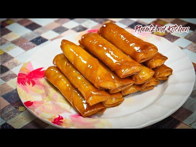 Crunchy Turon (Banana Spring Rolls) with Caramel Glaze! Perfect for Dessert and Snacks!