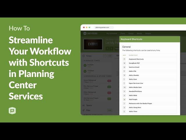 How to Streamline Your Workflow with Shortcuts in Planning Center Services