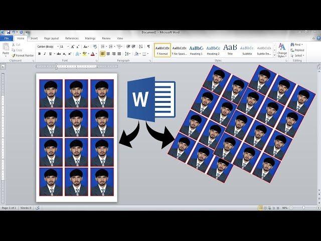 Passport size photo using ms word | save jpeg | print | how to make passport size photo in ms word |