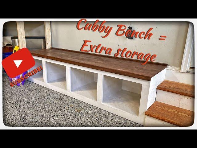 Garage Cubby Bench - Garage Makeover Part 3