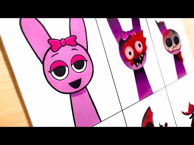 Drawing Incredibox Sprunki Phase 1 VS Phase 2 VS Phase 3 VS Phase 4 VS Phase 5 - Pinki