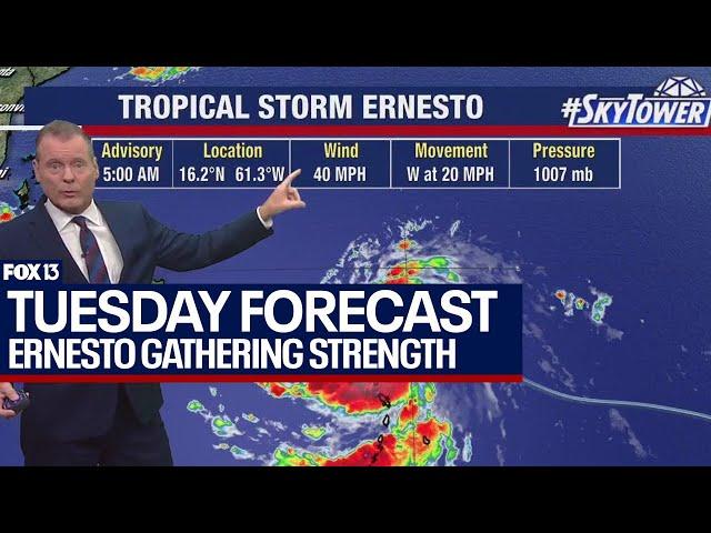 Tampa weather August 13, 2024 | Latest on Tropical Storm Ernesto