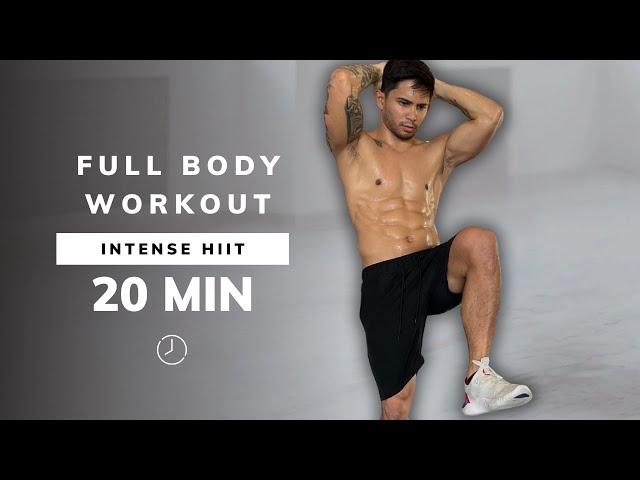 20 MIN KILLER HIIT Full Body Workout - No Equipment - No Repeat Cardio HIIT Home Workout