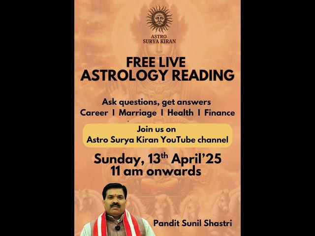 FREE live astrology session with Astro Surya Kiran on April 13th at 11:00 AM IST #astrosuryakiran
