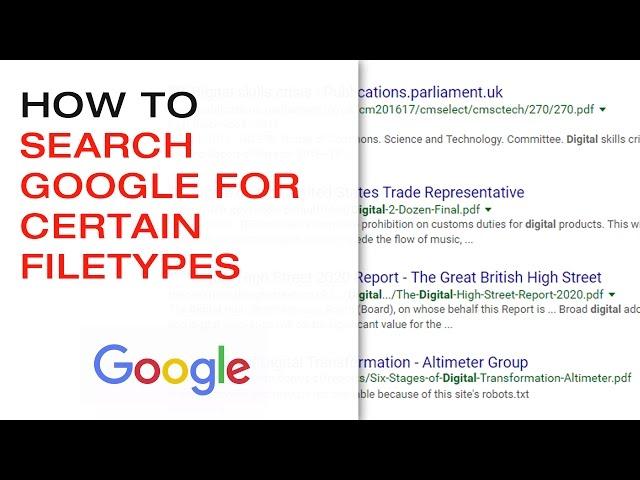  How to Search Google for Certain Filetypes