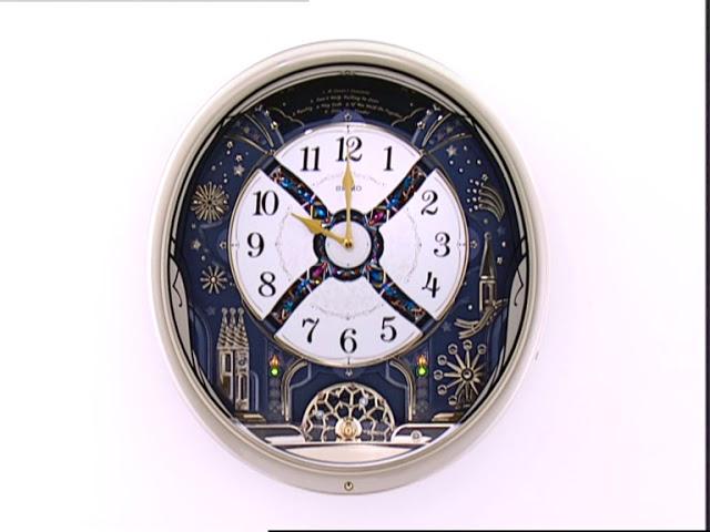 Seiko Melodies In Motion Musical Wall Clock With Decorative Swarovski Crystals QXM239S