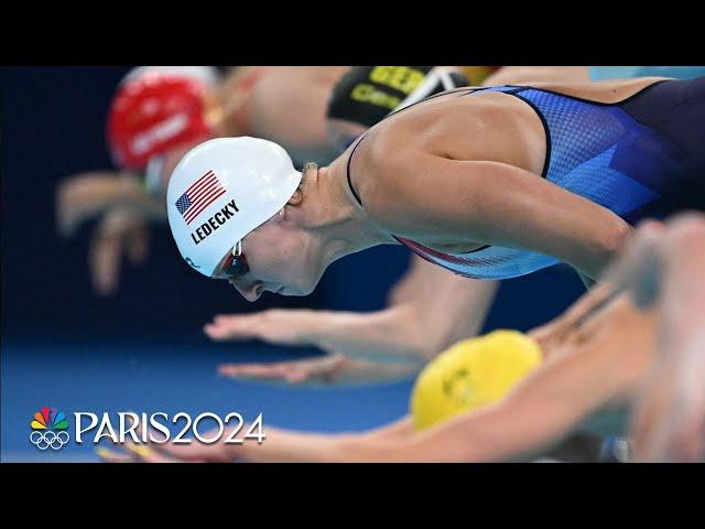 Katie Ledecky sends a message in 400m freestyle heat with late charge | Paris Olympics | NBC Sports