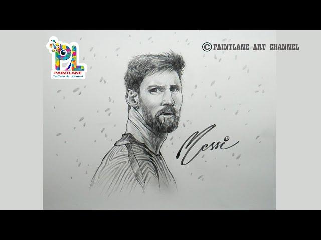 Drawing Football Player Lionel Messi By PAINTLANE