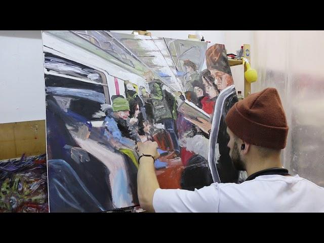 Metropolitan Mail in Moscow underground metro timelapse art in the studio
