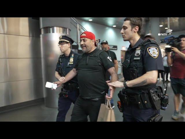 TLC Advocate CONFRONTS Mayor Adams during GUN DETECTORS Unveil at Fulton Subway stop NYC