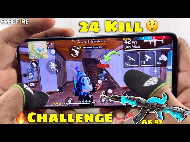 AK47 gun challenge 1 vs 4 free fire gameplay with 2 finger handcam in poco x3 pro