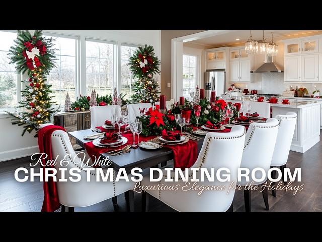 Red and White Christmas Dining Room Decor Ideas: Luxurious Elegance for the Holidays