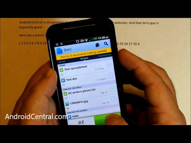 Google Docs Android app