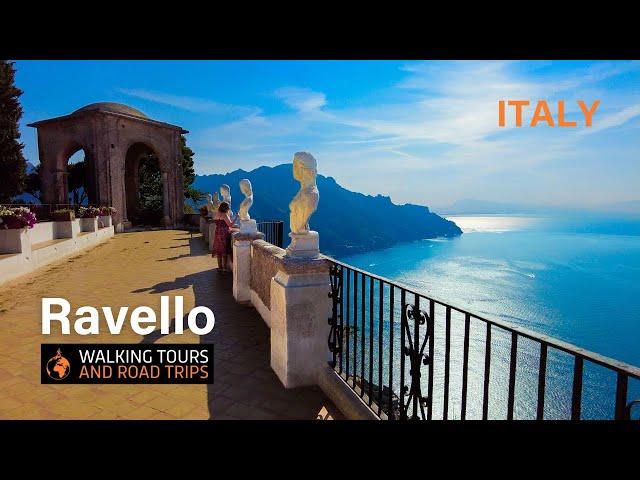 Ravello - Amalfi Coast - Beautiful Italian Village walking tour - Villa Cimbrone Gardens - Italy 4K