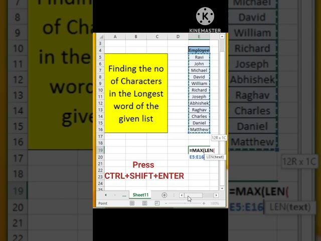 Trick to use Len function in Excel. Excel Tips and Tricks. 10 million Shorts.