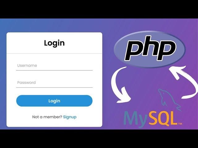 Signup and Login System with PHP and Mysql | PHP Authentication | 2024