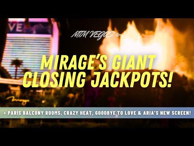 Mirage's Giant Vegas Jackpots, Beatles Love Closes, Aria's New Screen & New Paris Balcony Rooms!