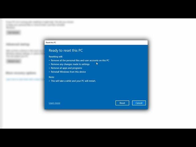 How to Reset Windows 10 to Factory Settings