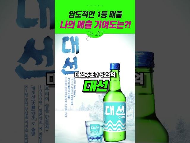 우리나라 사람들이 가장 좋아하는 소주는? 소주 매출 순위 TOP10