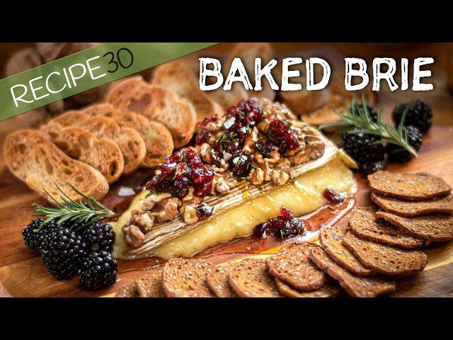 French Baked Brie with Cranberries, Walnuts and Honey