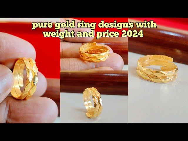 pure gold ring designs with weight and price 2024/gold new Ring Designs with price