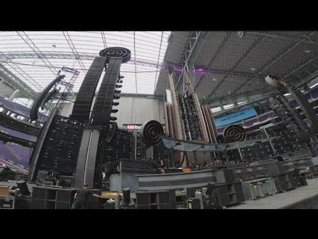 1,350 tons of stage equipment hauled into U.S. Bank Stadium for Rammstein concert