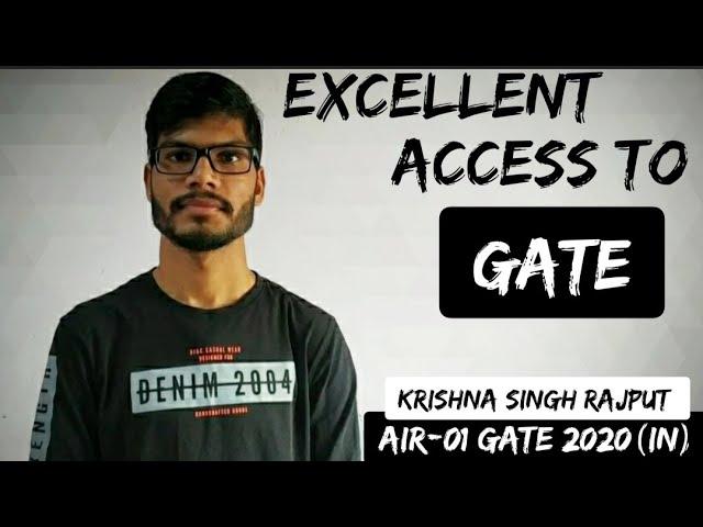 Excellent Access to GATE by Krishna Singh Rajput | AIR-01 | GATE 2020 (Instrumentation Engineering)