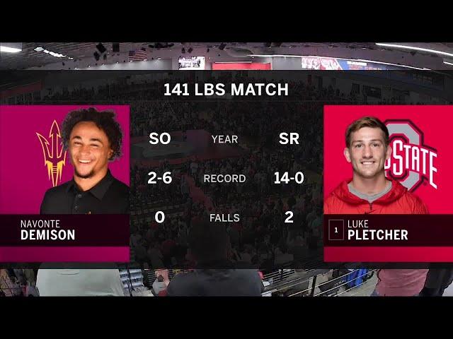 141 LBS: #1 Luke Pletcher (Ohio State) vs. Navonte Demison (Arizona State) | 2020 B1G Wrestling