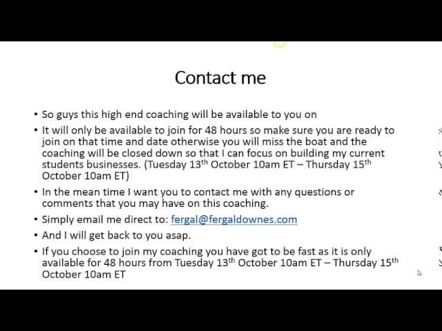 Fergal's Six Figure Coaching