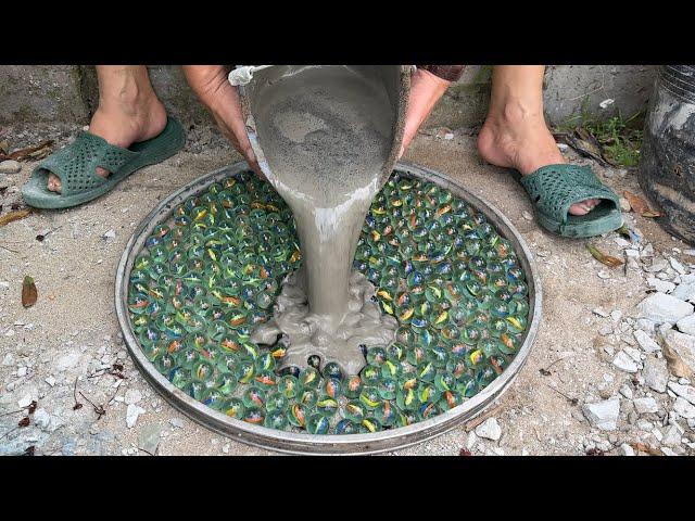 Amazing Creation from Cement and 1000 Glass Marbles // DIY table - Unique & Easy