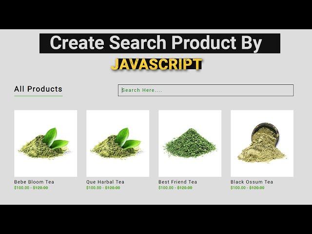 Create Search Bar Or Filter By JavaScript || With Source Code