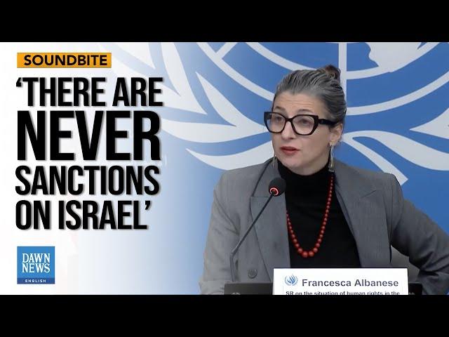 Francesca Albanese Criticises Israel On Brutality, Impunity Over Palestine At UN | Dawn News English