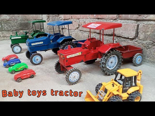 Mini tractor trolley toy drive || Baby toy video || Mahindra 4428, john deara 3673 ||