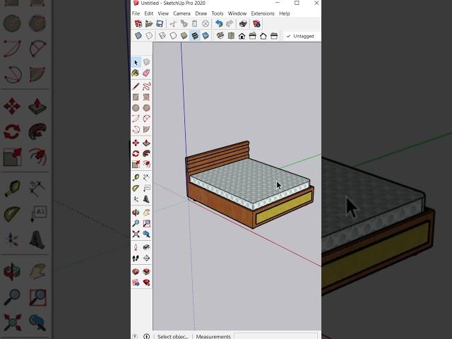 How To Design Bed  In SketchUp #shorts #sketchup #sketchuptutorial #cad #designgorhythm #3d