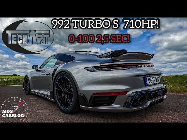 The best 911! TECHART 992 Turbo S ! REVIEW+POV! 710HP 900NM / By Moscarblog #porsche #porsche911