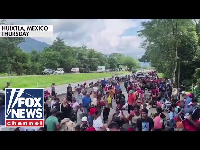 Growing caravan heads for US border in finals months of Biden admin