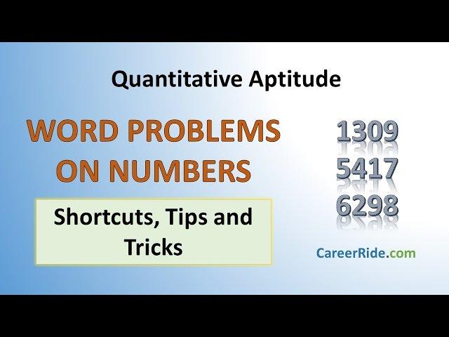 Problems on Numbers - Shortcuts & Tricks for Placement Tests, Job Interviews & Exams