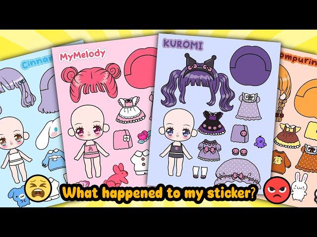 Decorate with Sticker Book Real-life versions of My Melody, Kuromi, Pompompurin, Cinnamoroll